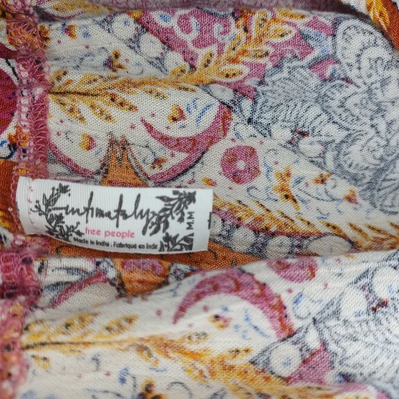 Free People Count Me In Trapeze Tunic Top Paisley Print Size M - Picture 7 of 8